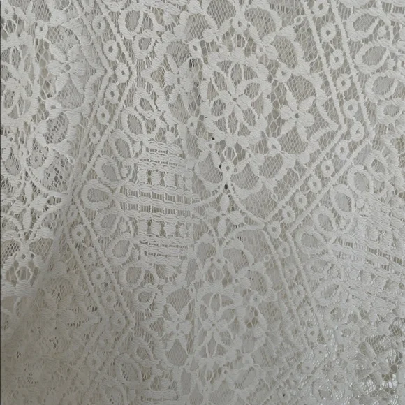 White Lace Bell Sleeve Knit Mini Dress Cover up Resort wear. Beach wear. Luxury - Picture 14 of 17